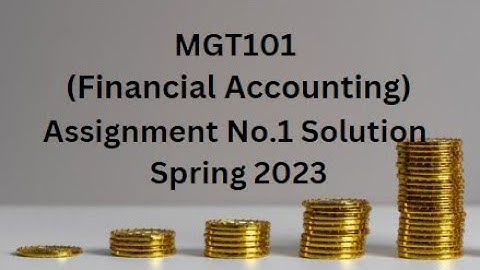 MGT101 (Financial Accounting) Assignment No.1 Solution Spring 2023