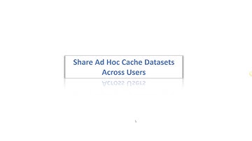Tibco Jaspersoft:  Configuring JRS to Share Ad-Hoc Cache Across Users to Improve Performance