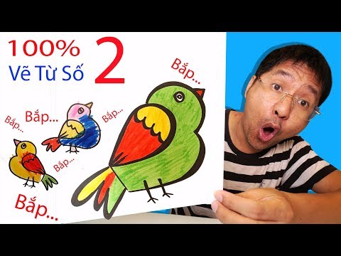 Hướng Dẫn Bé Bắp Bẽ Con Chim Thừ Số 2 Đơn Giản | Drawing A Bird From Number Two