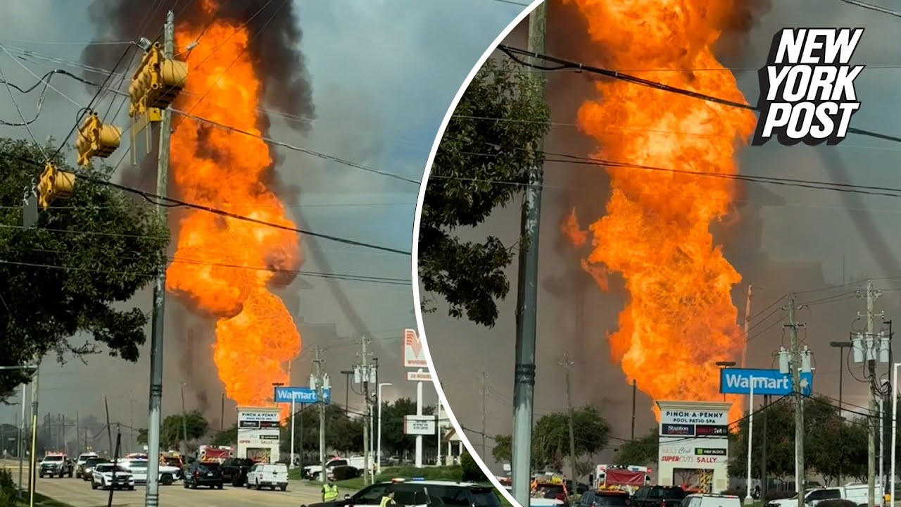 Wild video shows pipeline engulfed in flames near Houston, forcing ...