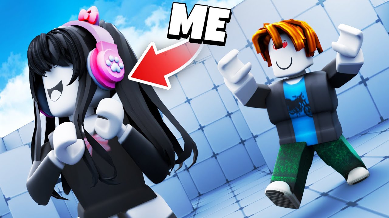 Trolling as a FAKE E-GIRL in Roblox Rivals..