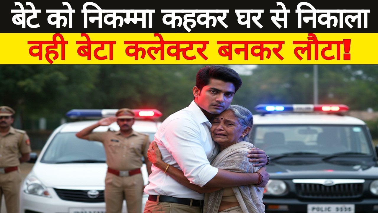 बेटे को ‘निकम्मा’ कहकर घर से निकाला… 5 साल बाद वही कलेक्टर बनकर लौटा! 😱 Emotional Story