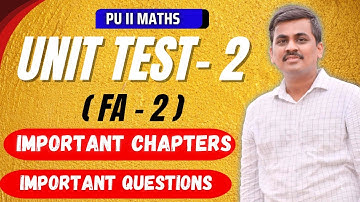 2nd PU MATHEMATICS 2025-26 ||TEST -2|| IMPORTANT QUESTIONS FOR UNIT TEST 2(FA2) IMPORTANT CHAPTERS