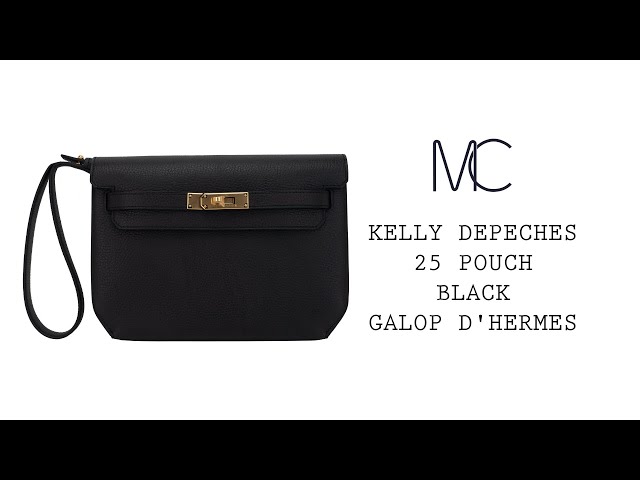 Hermes Kelly Depeches 25 Colormatic Pouch Black, Bleu Hydra & Vert
