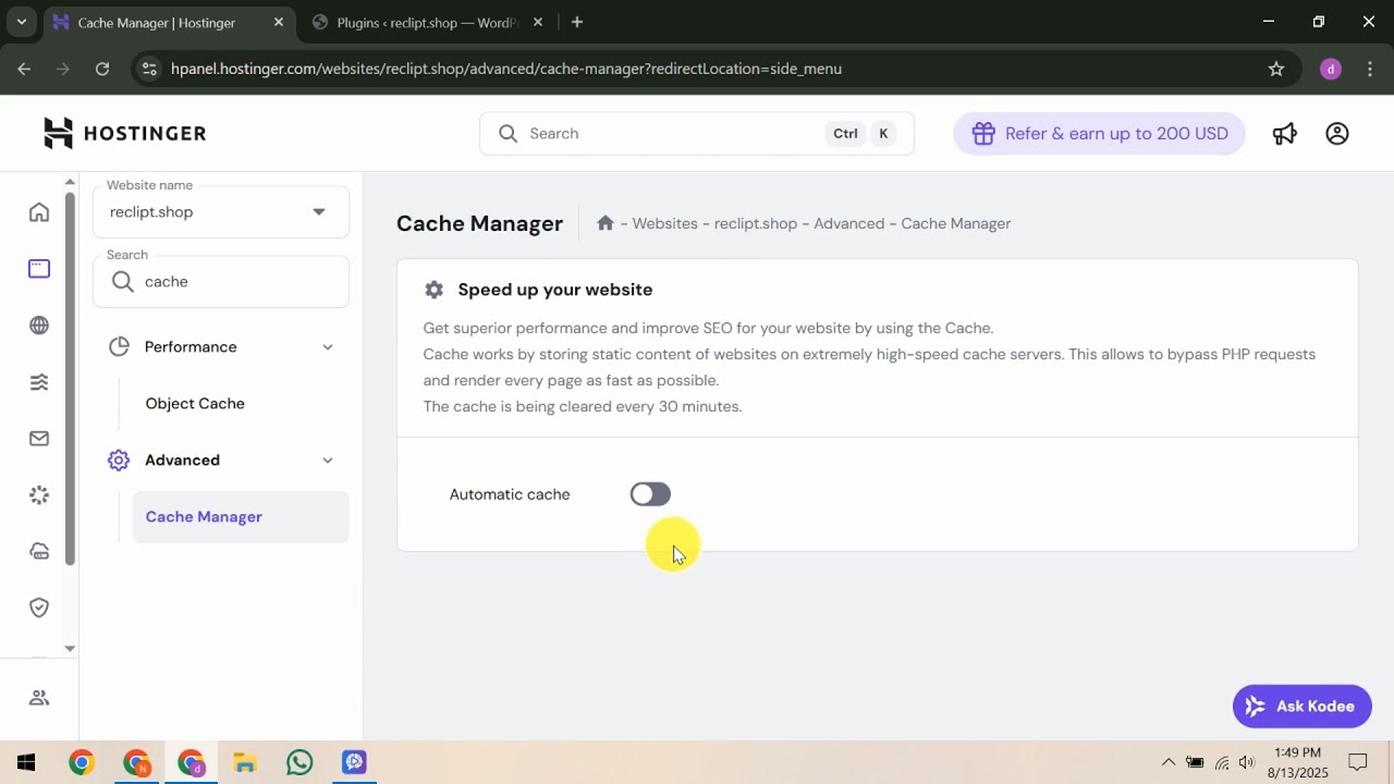 How To Enable Browser Caching in Hostinger - YouTube