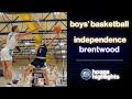 Tssaa boys basketball highlights independence 65 brentwood 59