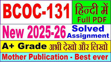 BCOC 131 solved assignment 2025-26 in Hindi || bcoc 131 solved assignment 2026 || ignou bcoc131