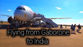 Boeing 787-8 Flying Ethiopian airlines from Gaborone Botswana to Mumbai India.