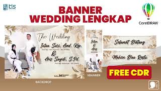 RASA PREMIUM ❗ Desain Banner Wedding Pernikahan Lengkap (Free CDR) | KLS Design