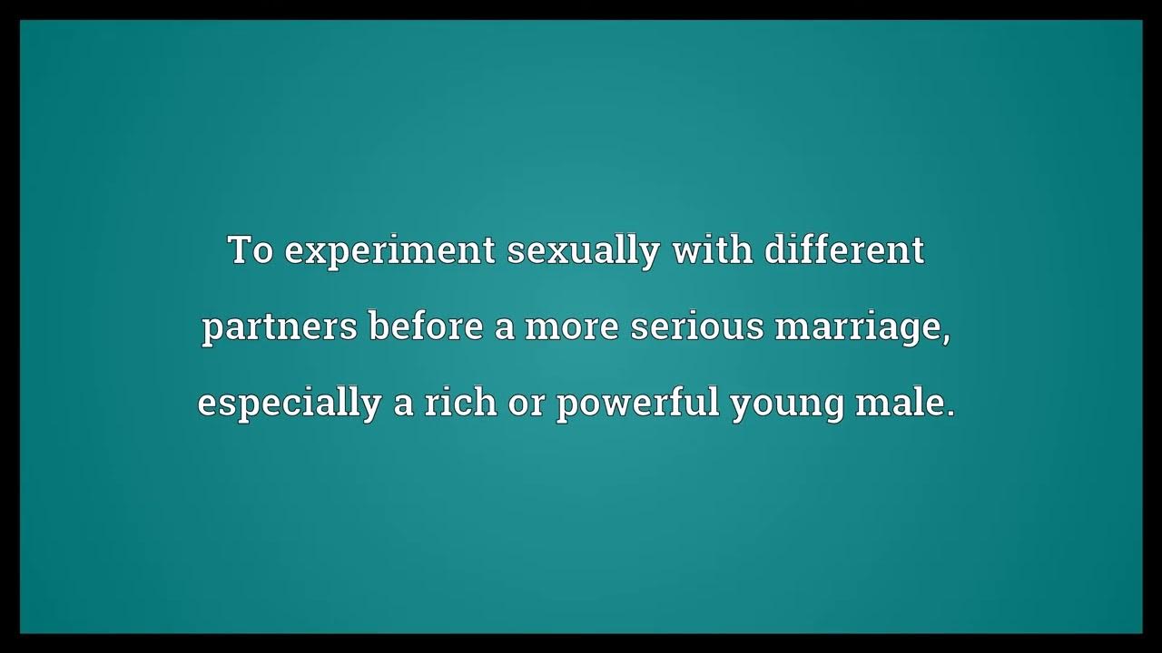 Sow one's wild oats Meaning YouTube