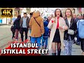 Turkey istanbul 2023 Istiklal Taksim Square City Center 27February Walking Tour Travel Türkiye [4K