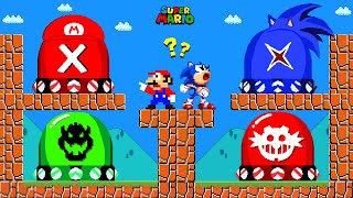 Can Mario and Sonic Press Ultimate Lord X vs MX Eggman vs Bowser Switch in New Super Mario Bros.Wii