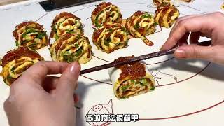 刷到好幾次香辣蔥肉花卷，自己做了，兒子嚐了一口說要吃10個  | 啊黎与美食