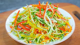 Cabbage, cucumber with Carrots are better than meat! Quick, Easy and super delicious cabbage recipe