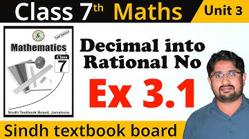 🔴 Decimal Unit 3 Exercise 3.1 Class 7 Math Sindh Textbook Board