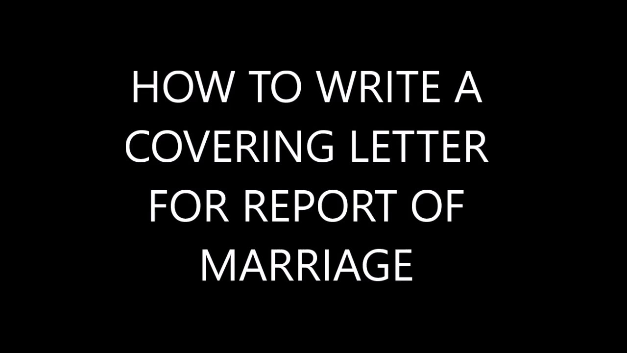 sample of cover letter for report of marriage