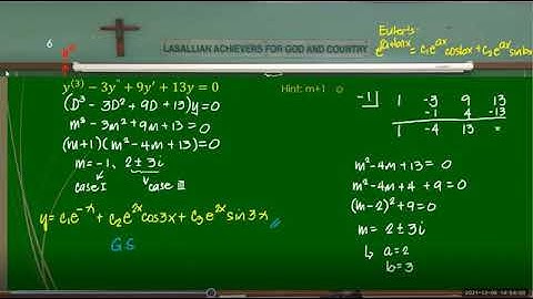 nth Order Homogeneous Linear ODEs (Lecture 4.3) - part 2