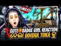Cute v badge girl  reaction       1 vs 4   guild test