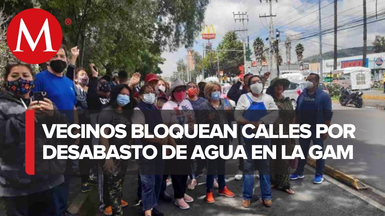 Vecinos protestan por falta de agua en San Juan de Aragón - YouTube