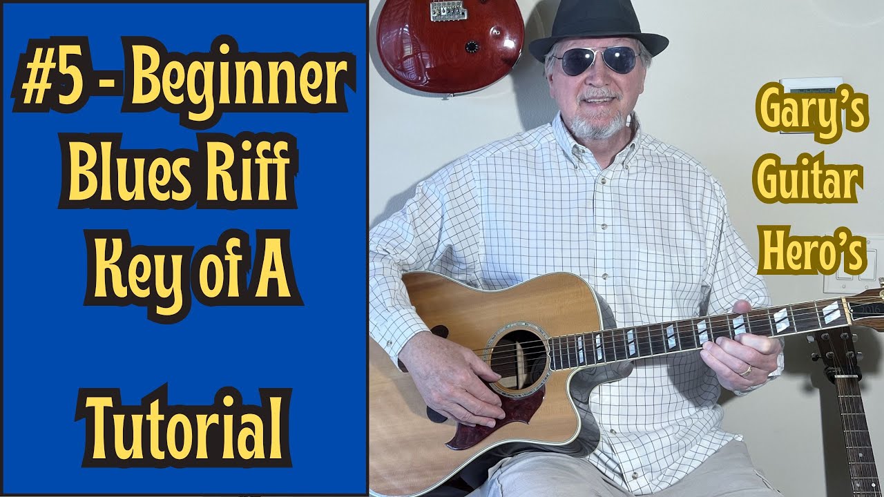 #5 - Easy Beginner Blues Riff #5 in the Key of A Major - Acoustic ...