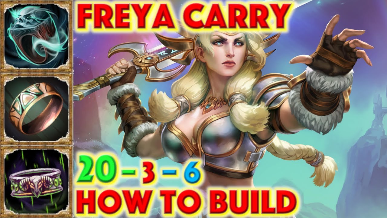 SMITE HOW TO BUILD FREYA - Freya Carry Build + Guide + Freya Gameplay + .....