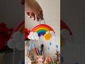 DIYRainbow mini wall hanging 🌈🌧️ superclay craft #shorts #viralvideo #superclay #wallhanging