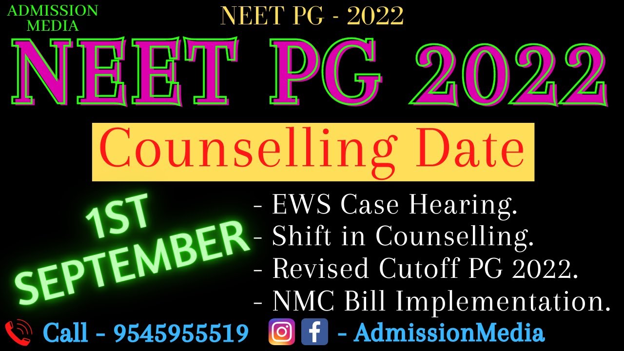 NEET PG Counselling Dates MCC Counselling NEET PG 2022 Revise