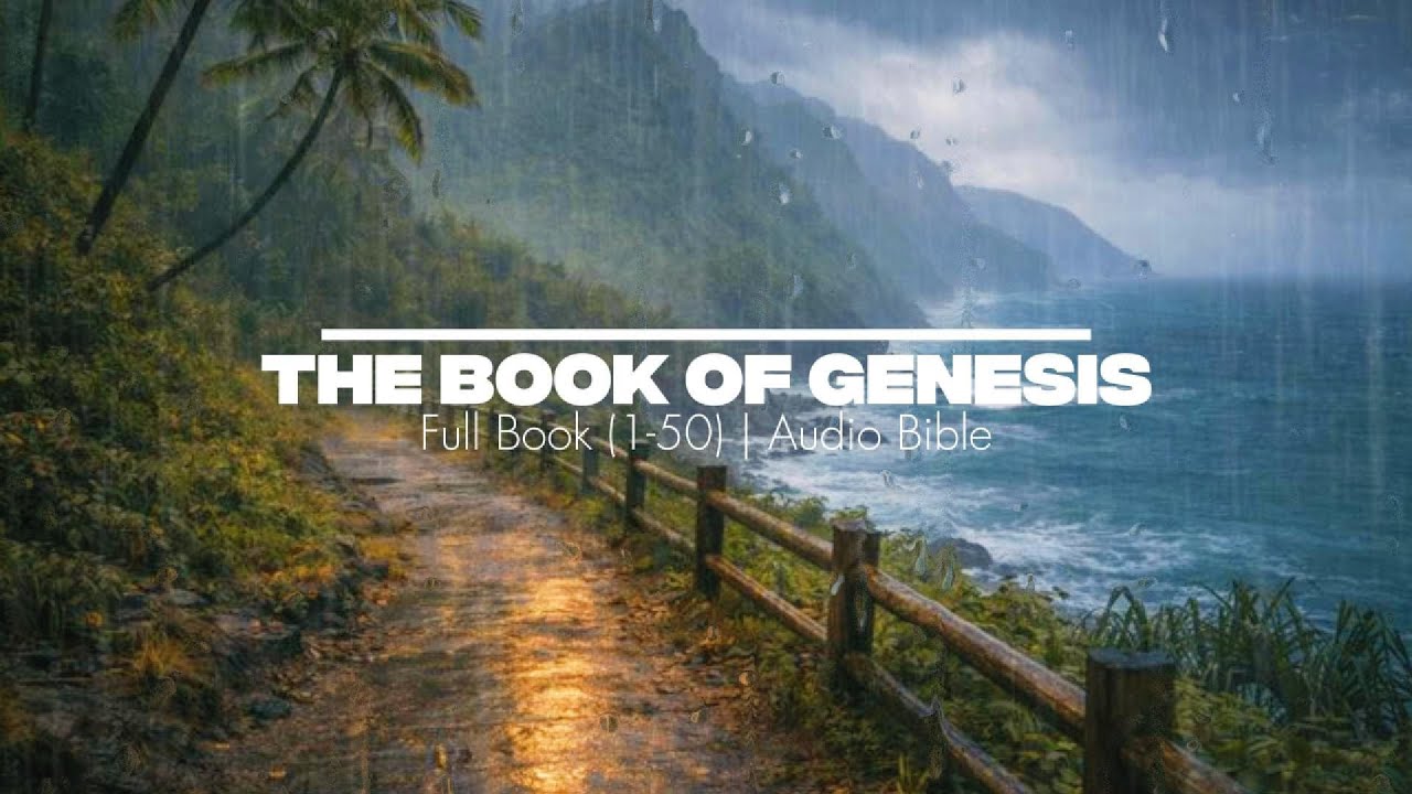 The Book of GENESIS [Ch. 1–50] | Audio Bible with Rain ASMR (No Music) for Sleep, Study & Prayer