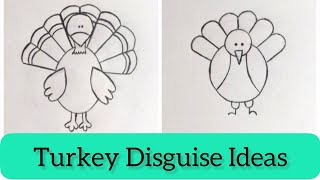 Turkey Disguise Ideas  || Turkey Directed Drawing || How To Draw