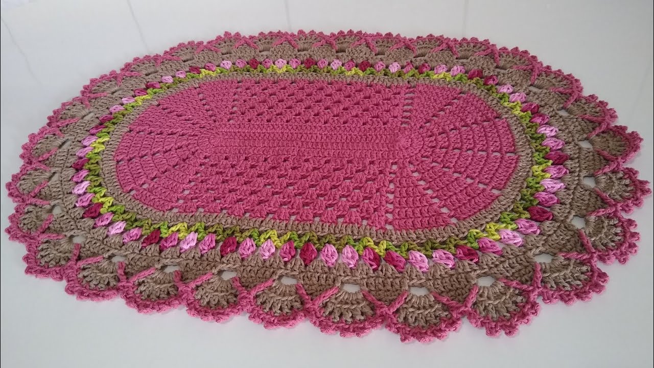 Tapete de crochê com tulípas Melissa fácil, rápido e econômico