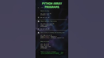 Python Array Programs | @codewithas_31 | #youtubeshorts #viral #shorts #python