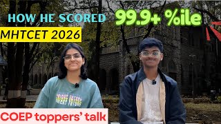 Honest Strategy Behind a 99.9+%ile MHT-CET 🤯🚀#mhtcet2026 #coep #vjti