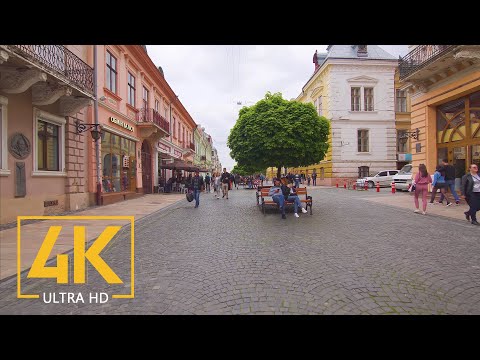 4K Walking Tour along the Streets of Chernivtsi, Ukraine