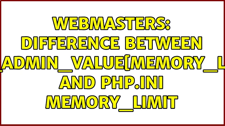 Webmasters: Difference Between php_admin_value[memory_limit] and php.ini memory_limit