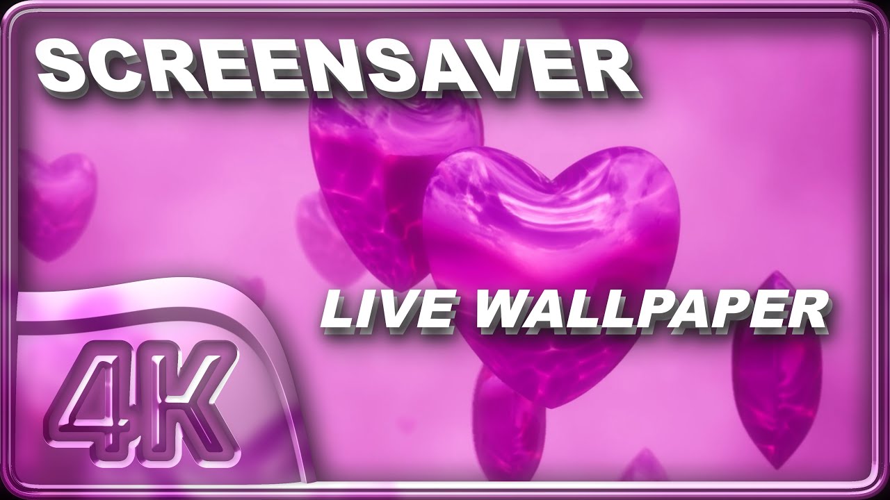 4K 🔇| Live Wallpaper | Flying Pink Hearts | Background Screensaver