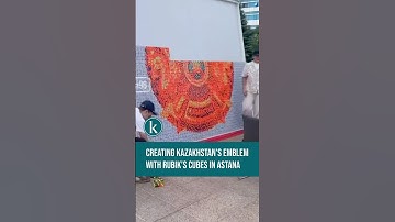 Creating Kazakhstan’s Emblem with rubik’s cubes in Astana