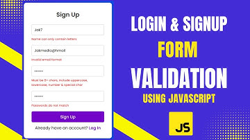 Login & Signup Form with Real Time Validation using JavaScript | Full Tutorial