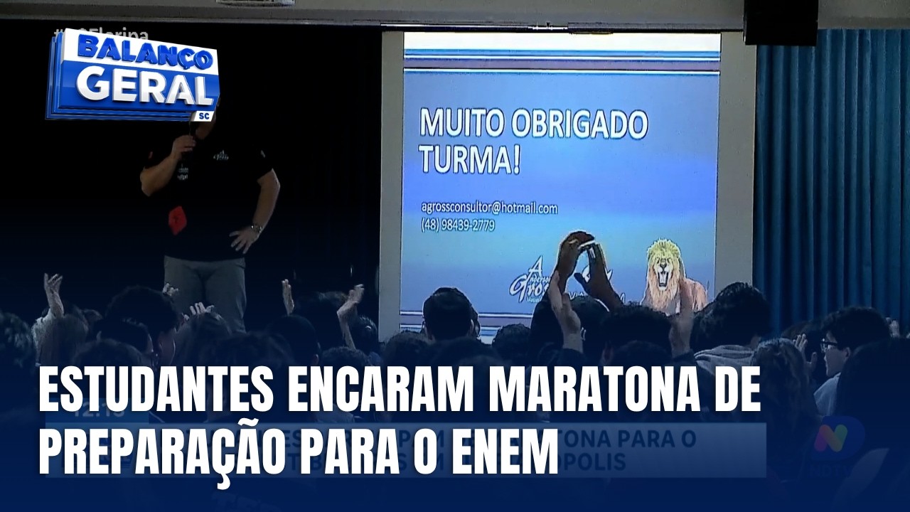 Estudantes participam de maratona de preparação para o Enem em Florianópolis