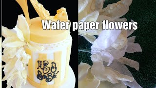 Frying wafer paper flowers