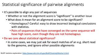 MCB 182 Lecture 6.2 - Scoring of sequence alignments