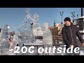 Russian Christmas in -20C. Ice Sculptures & Snow drifting