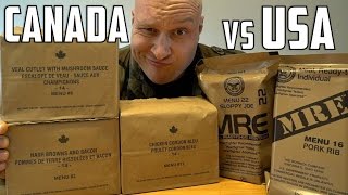 US vs Canadian Military MRE (Meal Ready To Eat) Taste Test Challenge!