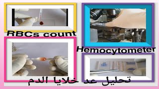 كيف يتم عمل تحليل عد خلايا الدم الحمراء RBCs count/ hemocytometer/Procedure and Calculations