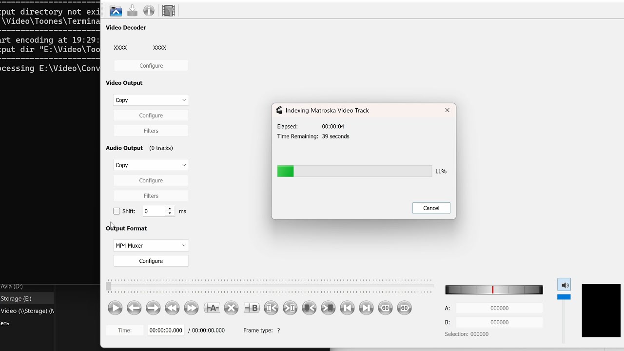 Batch convert video with avidemux.