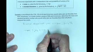 Mean and Standard Deviation of a Binomial Random Variable