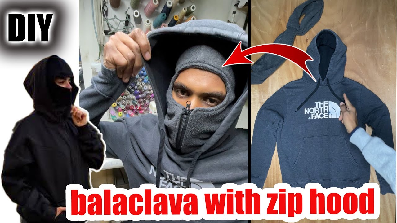 طريقة صنع balaclava بسحاب (Zip Hood) خطوة بخطوة – بسهولة في المنزل 🧵✂