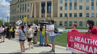 Demonstrators pushing for abortion rights gather outside Georgia Supreme Court on July Fourth