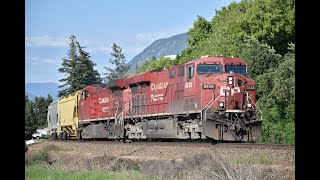 CP 8838 Leads a CPKC Grain Train in Chase BC