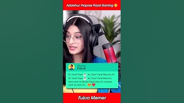 @adarshuc Propose @PAYALGAMING - Payal Gaming Reaction On Adarshuc #shorts #short #youtubeshorts