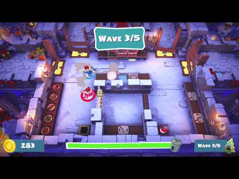 Overcooked 2 - Winter Wonderland DLC - Level 1-4 - 100 Full Kitchen Health - 2 Player co-op